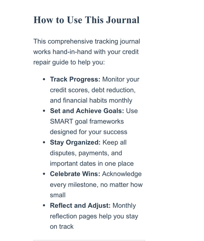 Women's Financial Empowerment Bundle: Credit Education Guide + Progress Tracking Journal