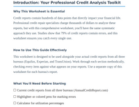 Professional Credit Report Analysis Worksheet: Review Every Line Like an Expert (Complete DIY System)