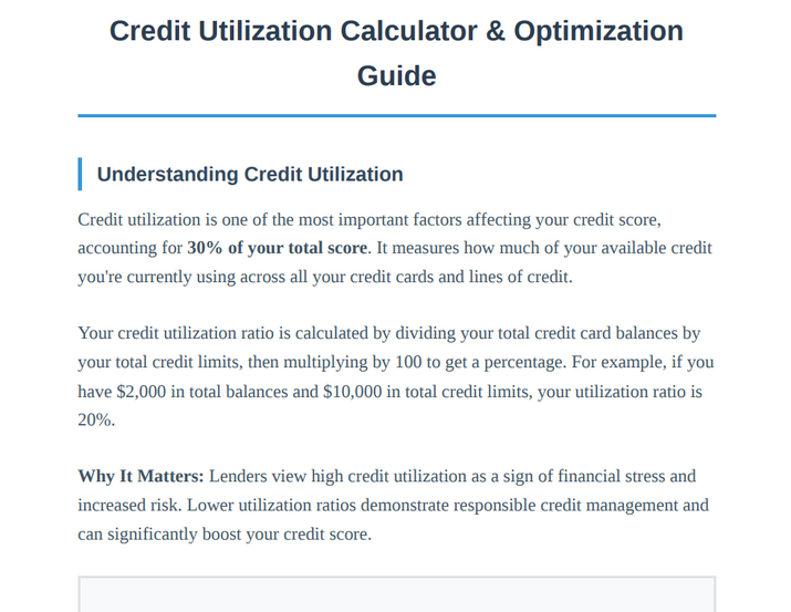 Credit Utilization Mastery: The Complete Calculator & Strategy Guide for Maximum Score Boost