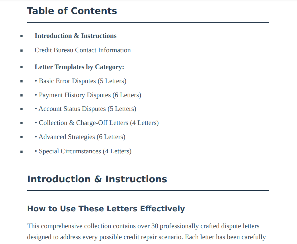 Ultimate Credit Dispute Letters Collection: 30+ Professional Templates for Every Credit Repair Situation