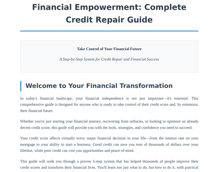 Ultimate Credit Repair Bundle: Complete System + Empowerment Guide - Quickly Transform Your Credit Score