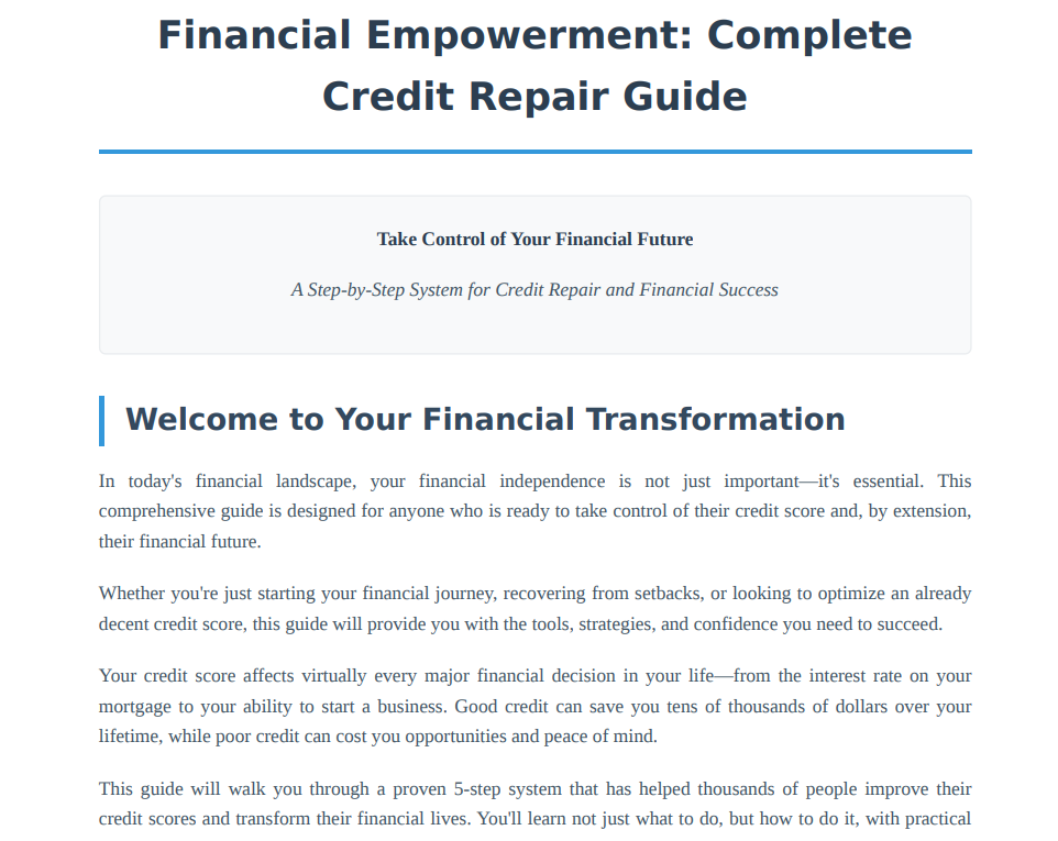 Ultimate Credit Repair Bundle: Complete System + Empowerment Guide - Quickly Transform Your Credit Score